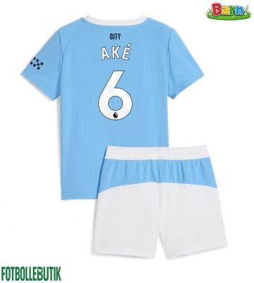 Manchester City Nathan Ake #6 Hemmaställ Barn 2025-26 Kortärmad (+ Korta byxor)